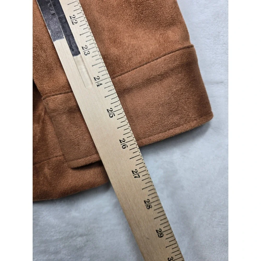 Frye Shirt Jacket Mens‎ 2XL Brown Faux Suede Snap Front Shacket Workwear